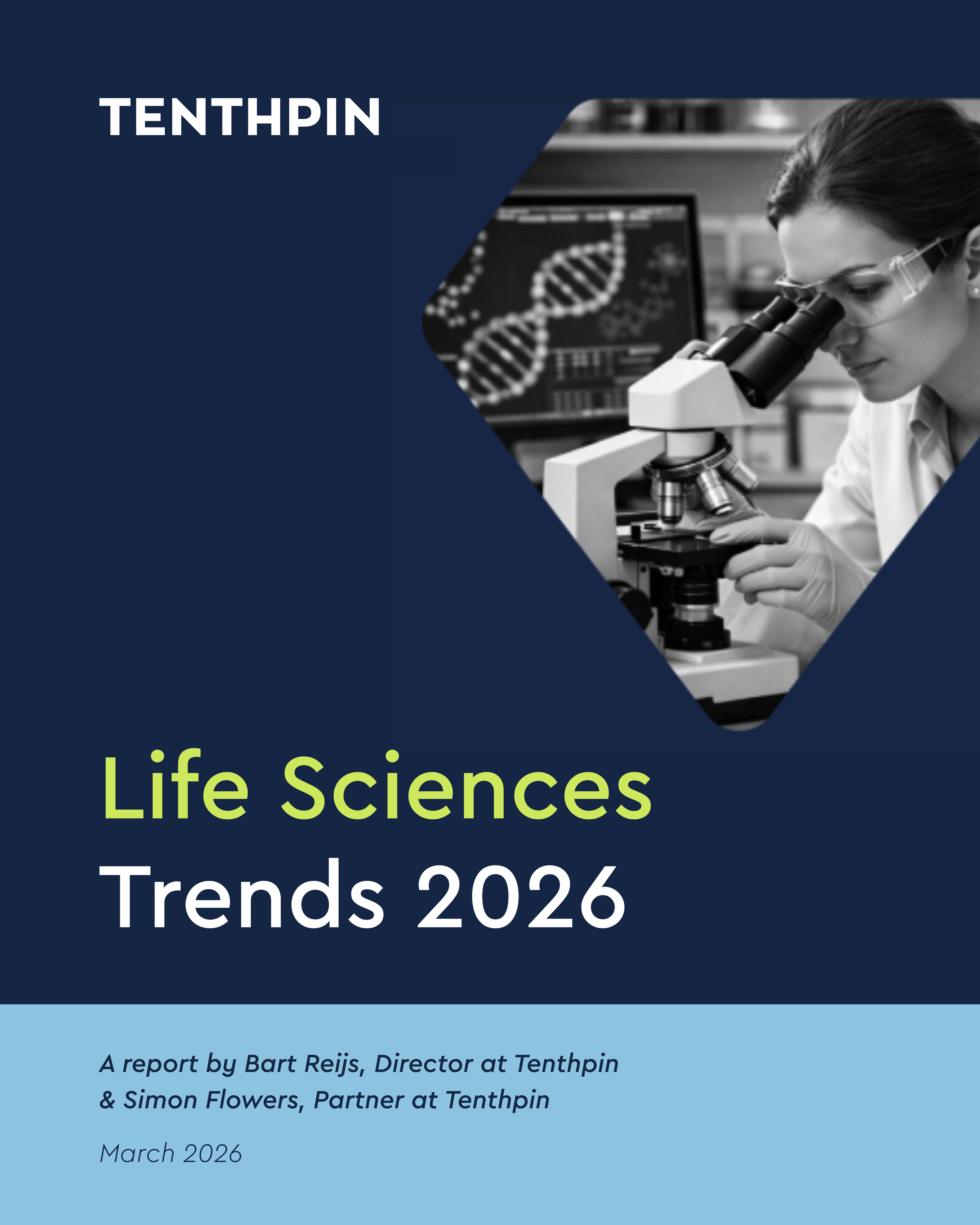 Featured image: Life Sciences Trends 2026: title page of the whitepaper 